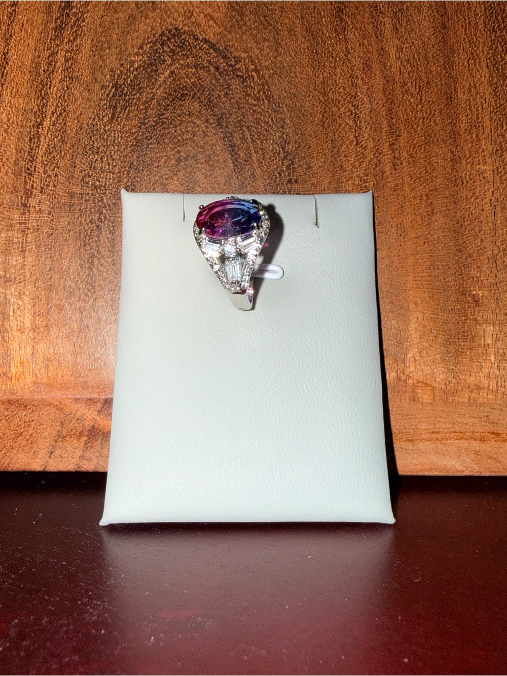 Silver Cocktail Ring with Purple-Blue Mystic Quartz - Picture 3 of 4